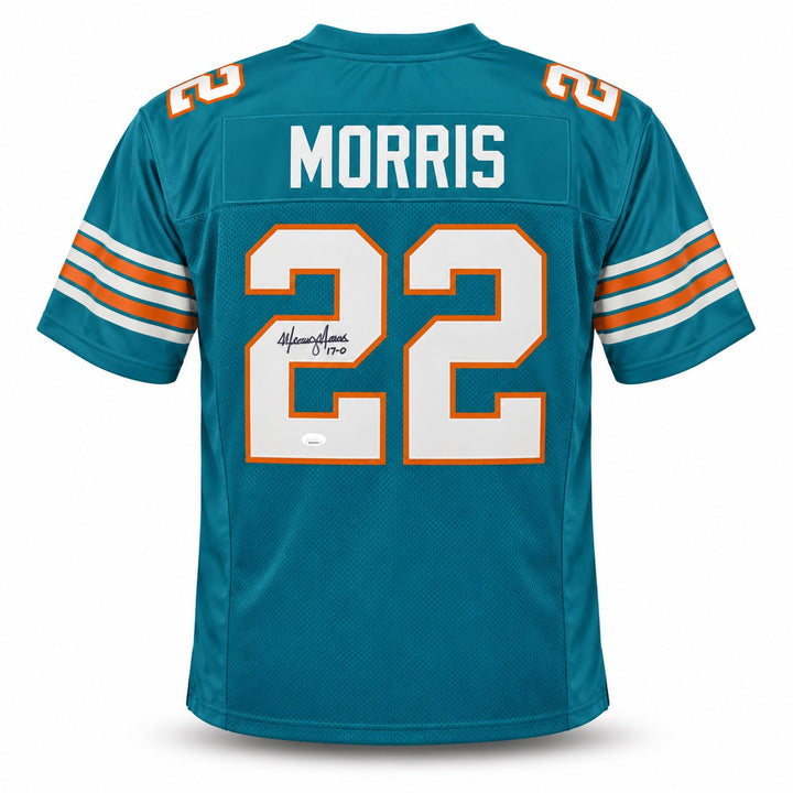Mercury Morris Signed Dolphins Teal Custom Jersey JSA