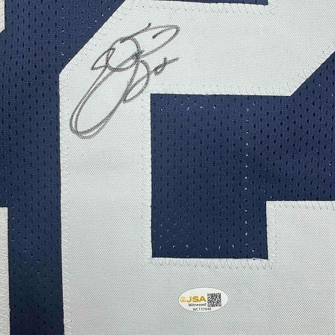 Framed Autographed/Signed Emmitt Smith 35x39 Dallas TG Jersey Beckett COA