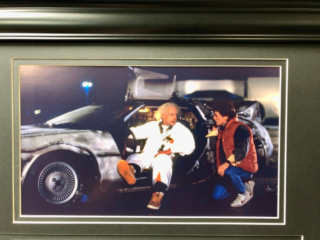 Back to the Future Signed Christopher Lloyd Movie Car License Plate Framed BAS