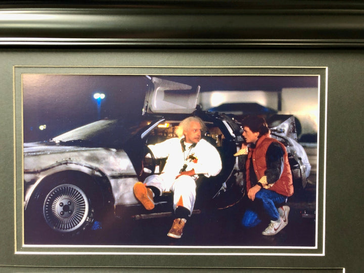 Back to the Future Signed Christopher Lloyd Movie Car License Plate Framed BAS