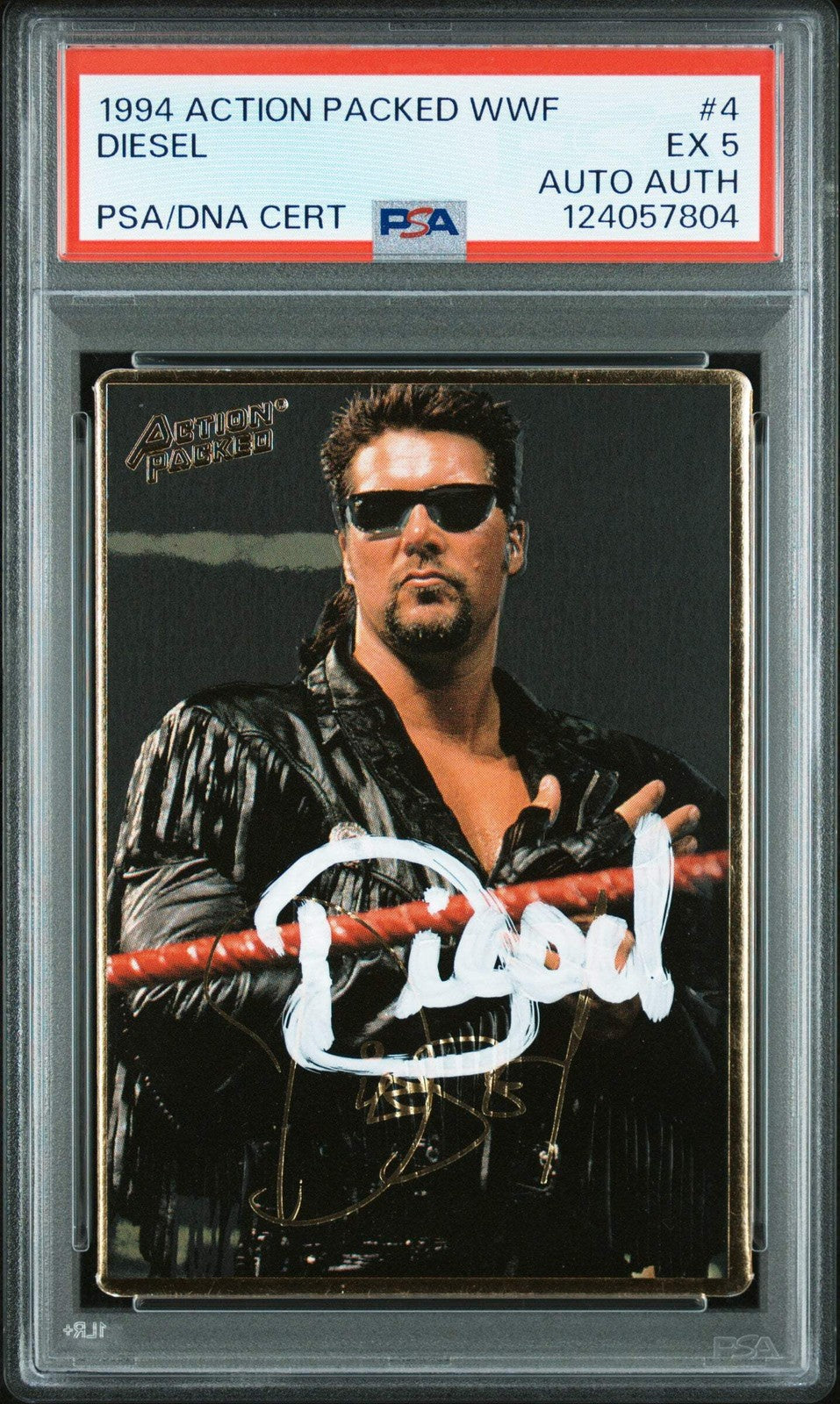 Graded 1994 Action Packed Kevin Nash Diesel #4 Rookie Card PSA 5 Card Auto AUTH