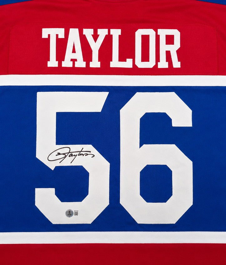 New York Giants Lawrence Taylor Signed Blue, Red & White Jersey Beckett Witness