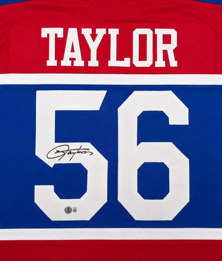 New York Giants Lawrence Taylor Signed Blue, Red & White Jersey Beckett Witness