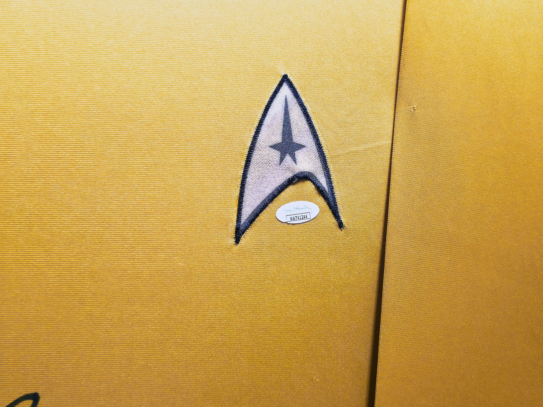 Star Trek William Shatner Signed Framed Gold Uniform Jersey JSA