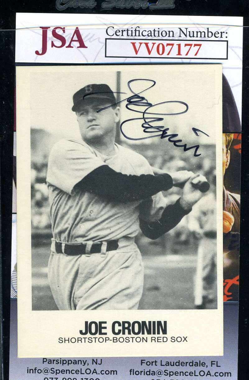 Joe Cronin JSA Coa Signed 1979 TCMA Gallaso Autograph