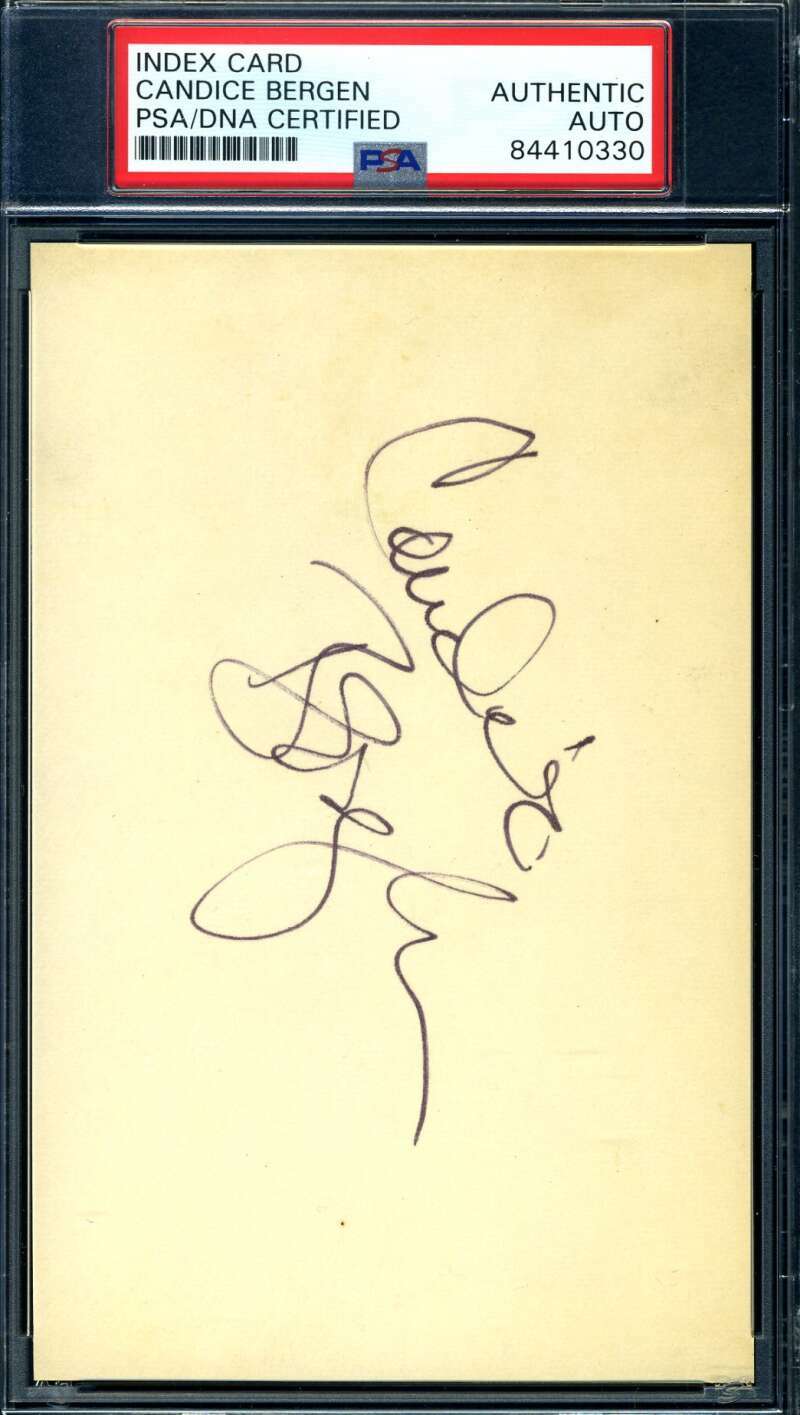 Candice Bergen PSA DNA Coa Signed 3x5 Index Card Autograph