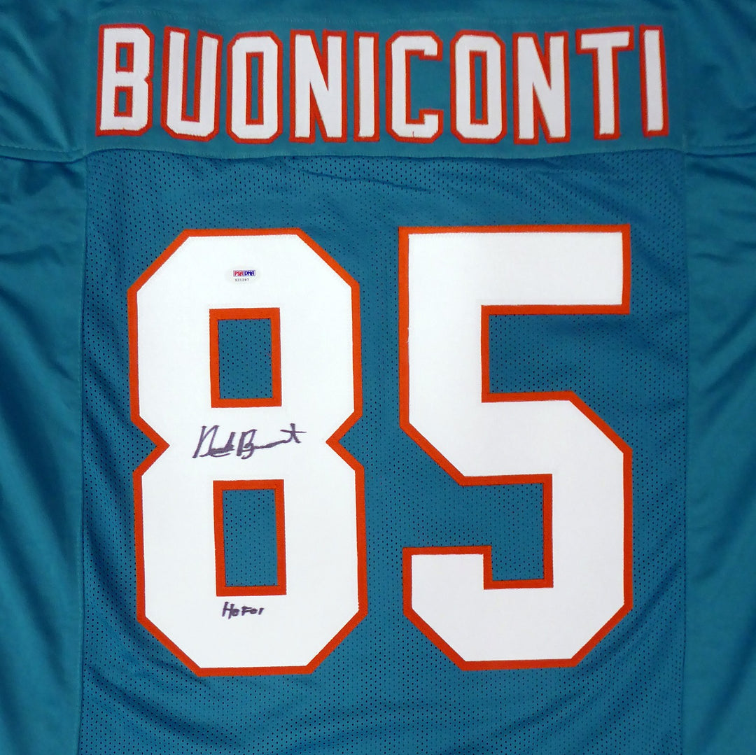 Miami Dolphins Nick Buoniconti Autographed Signed Teal Jersey "HOF 01" PSA/DNA