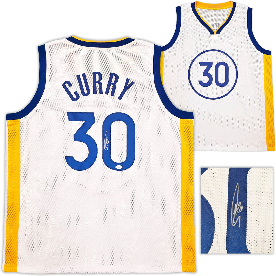 Golden State Warriors Stephen Curry Autographed Signed White Jersey JSA
