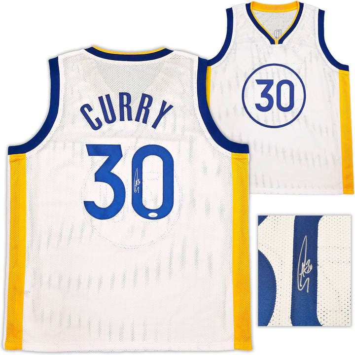 Golden State Warriors Stephen Curry Autographed Signed White Jersey JSA