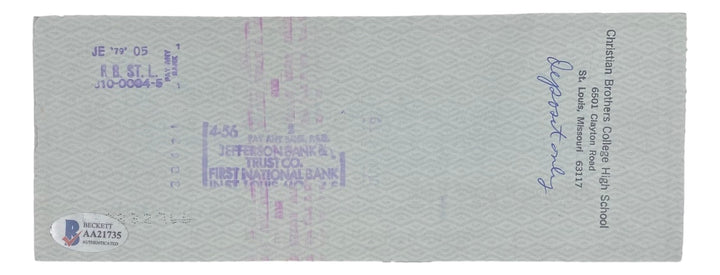 Stan Musial St. Louis Cardinals Signed  Bank Check #5555 BAS