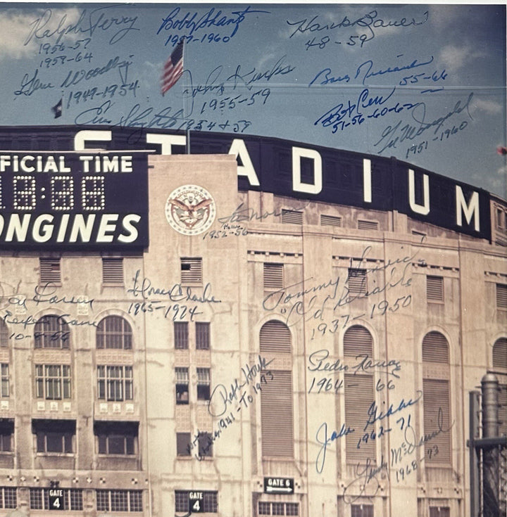 Yankees Signed 16x20 Framed Photo Yankee Stadium 34 Auto Mickey Mantle HOF Jsa