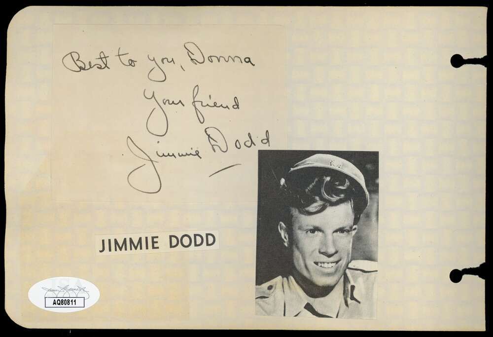 Dorothy Lamour Jimmie Dodd JSA Coa Signed Vintage Album Page Autograph