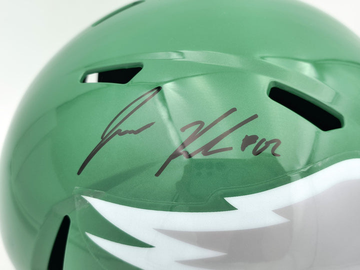Jason Kelce Auto Eagles Kelly Green 2023 Alternate Full Sz Speed Rep Helmet