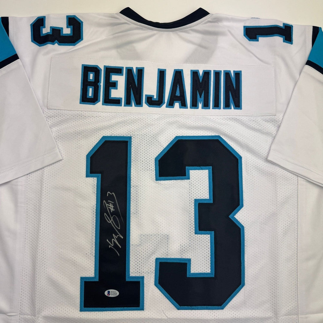 Autographed/Signed Kelvin Benjamin Carolina White Football Jersey BAS COA