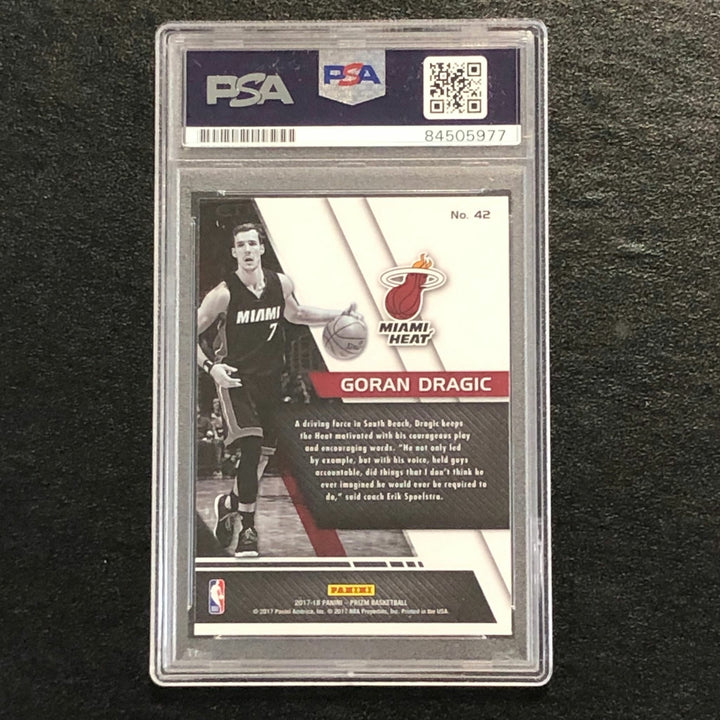 2017-18 Panini Prizm Fundamentals #42 Goran Dragic Signed Card AUTO PSA/DNA Slab
