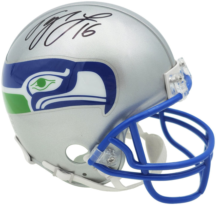 Tyler Lockett Auto Signed Seattle Seahawks Silver Speed Mini Helmet MCS Holo
