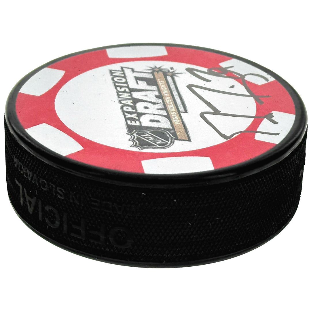 Marc-Andre Fleury Signed 2017 Expansion Draft Vegas Golden Knights Puck IGM COA