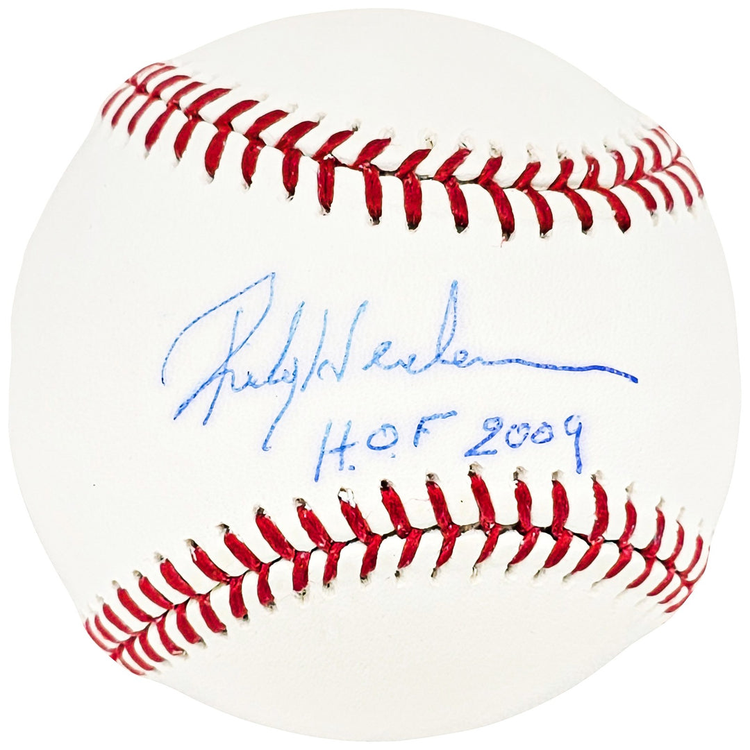 Rickey Henderson Signed MLB Baseball Oakland A's, Yankees HOF 2009 MLB & Steiner