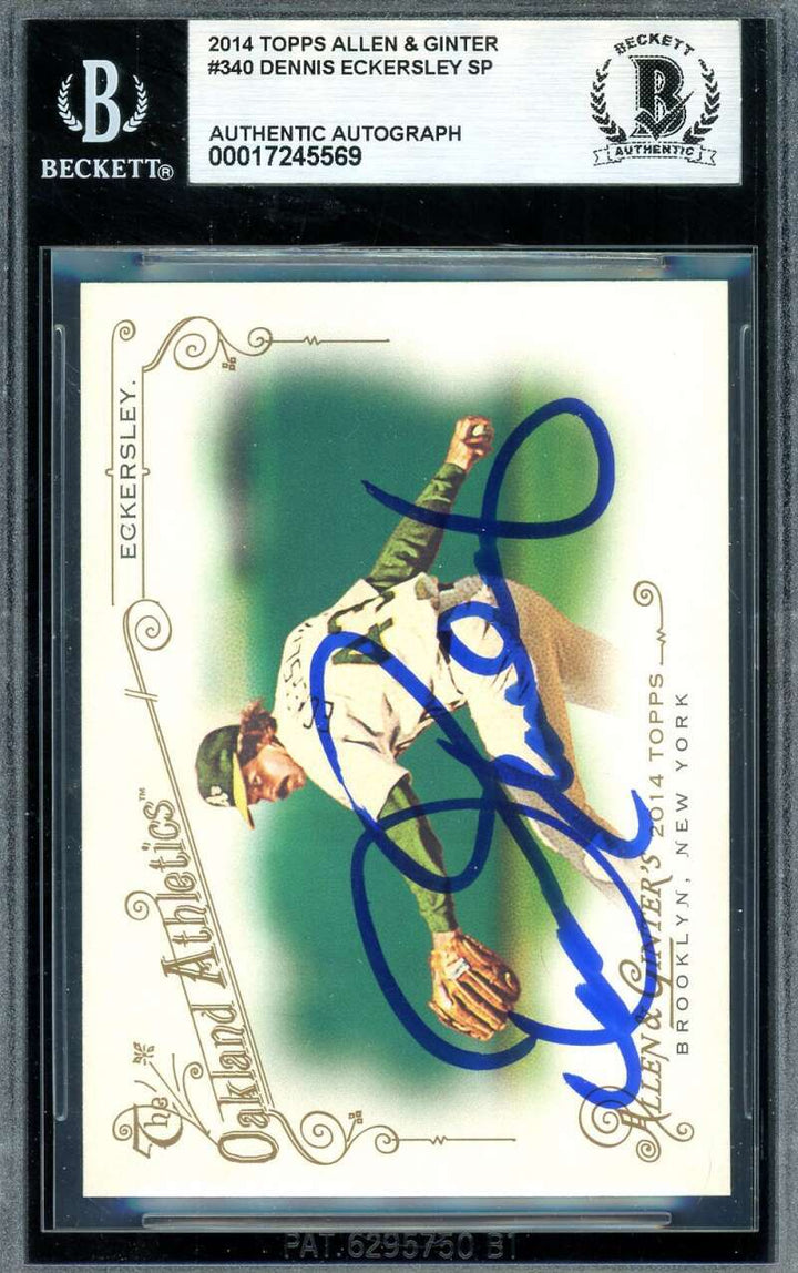 Dennis Eckersley Beckett BAS Signed 2014 Topps Allen & Ginter Autograph