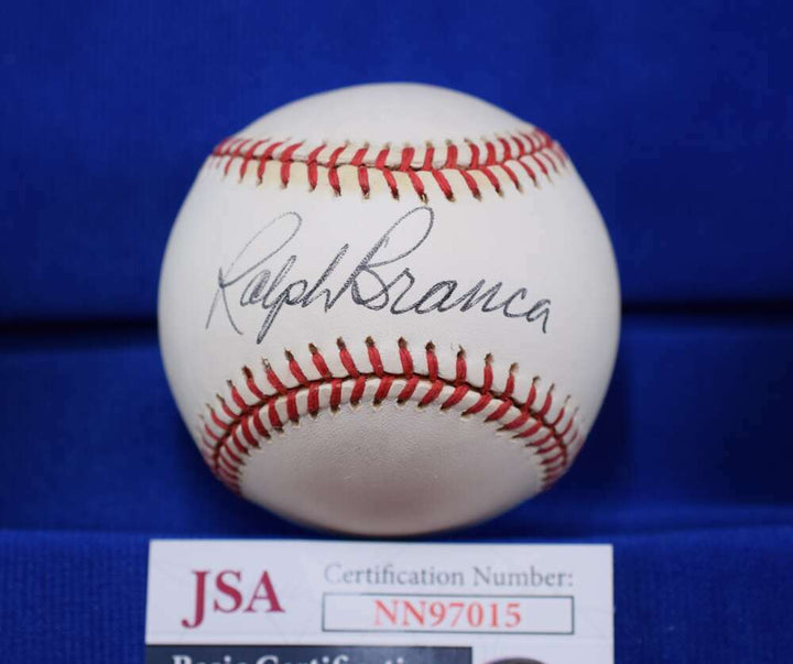 Ralph Branca JSA Coa Autograph National League ONL Signed BasebaLL