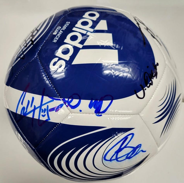 Ted Lasso Cast signed Soccer Ball Sudeikis Waddington 11 autographs Beckett BAS