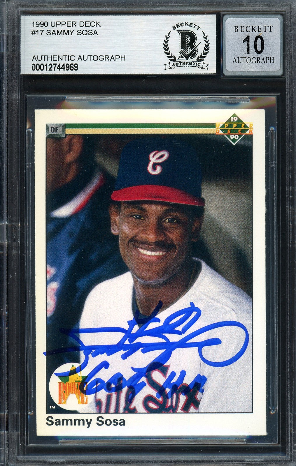 Sammy Sosa Signed 1990 Upper Deck RC 17 White Sox Auto GM 10 "609 HR" Beckett