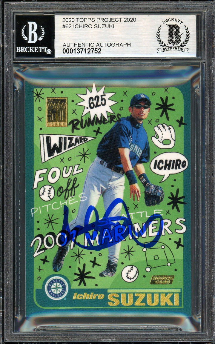 Ichiro Suzuki Auto Topps Project 2020 Sophia Chang Card 62 Auto 10 #/10 Beckett