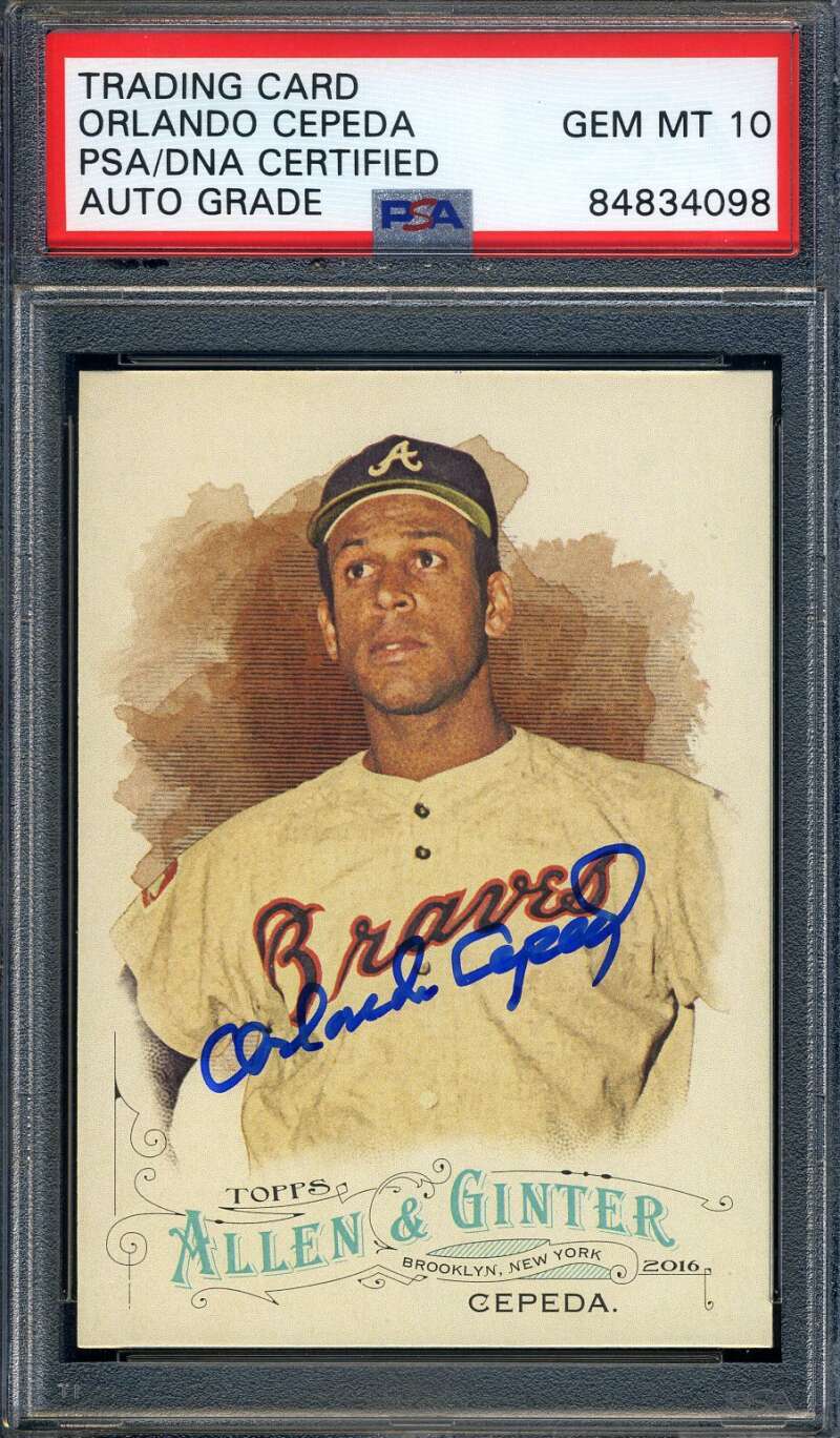 Orlando Cepeda Gem Mint 10 PSA DNA Signed 2016 Topps Allen & Ginter Autograph