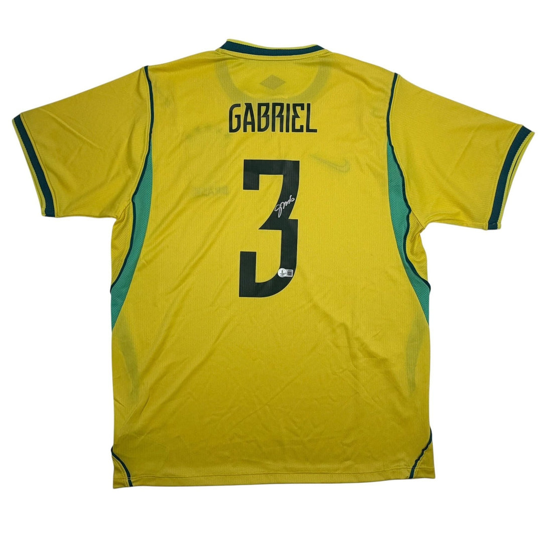 Autographed/Signed Gabriel Brazil Yellow Soccer Jersey Beckett BAS COA