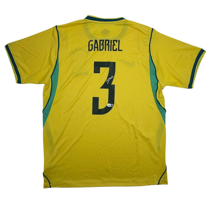 Autographed/Signed Gabriel Brazil Yellow Soccer Jersey Beckett BAS COA