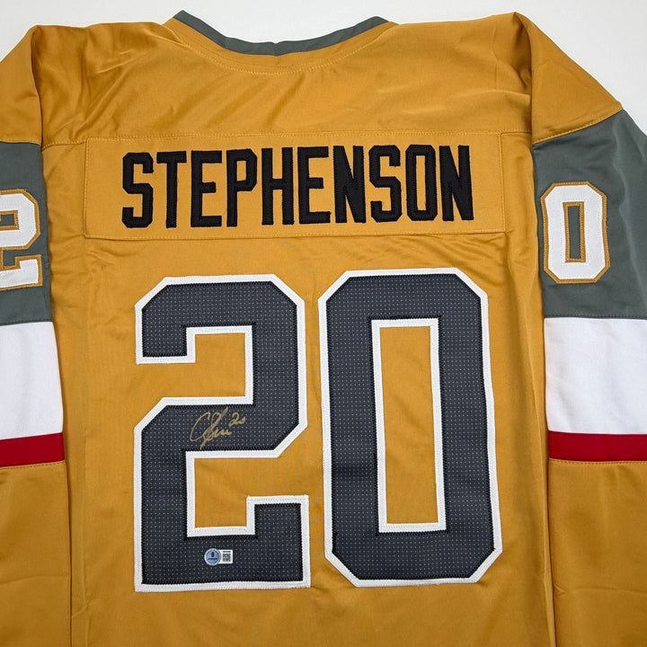 Autographed/Signed Chandler Stephenson Las Vegas Gold Jersey Beckett COA