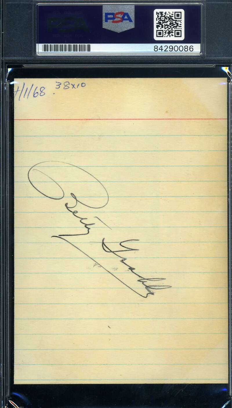 Betty Grable PSA DNA Coa Signed Twice 1950`s Photo Autograph