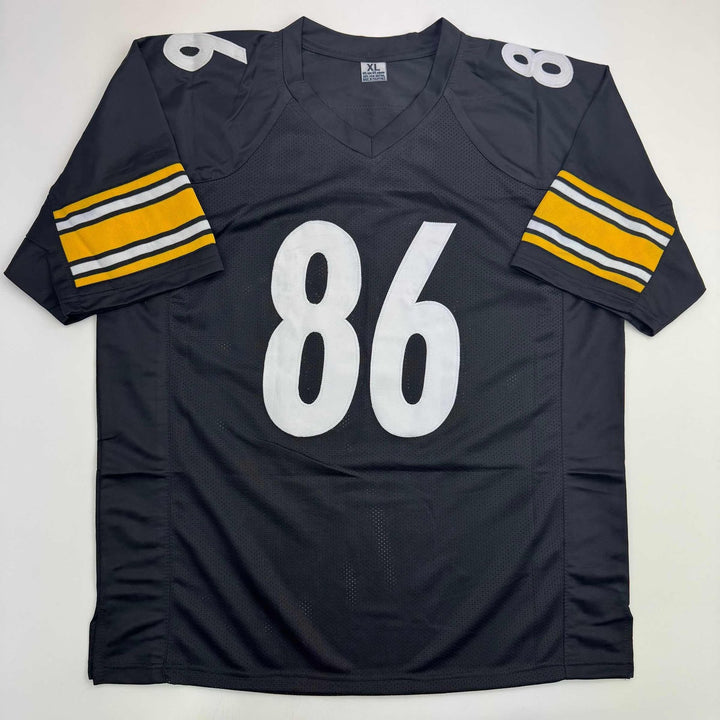 Autographed/Signed HINES WARD Pittsburgh Black Football Jersey JSA COA Auto