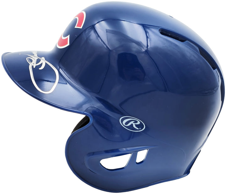 Sammy Sosa Signed Chicago Cubs Blue Mini Helmet Beckett Wit