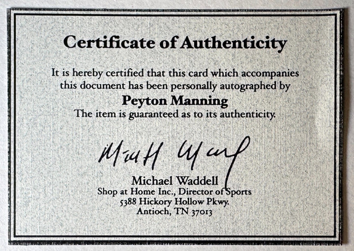 Peyton Manning signed 1998 Collector's Edge 1st Place Rookie Card #135 Colts/COA