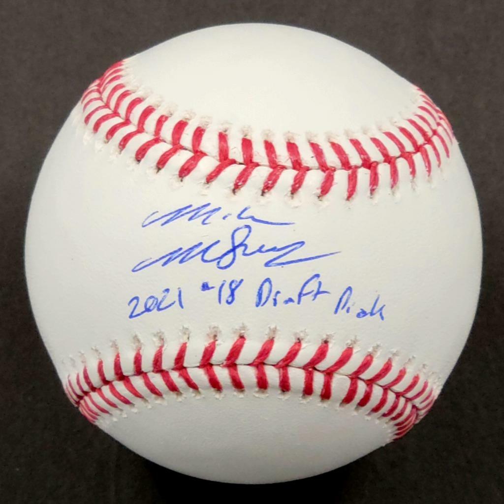 Michael McGreevy signed "2021 #18 Draft Pick" Baseball Cardinals ~ BAS Witness