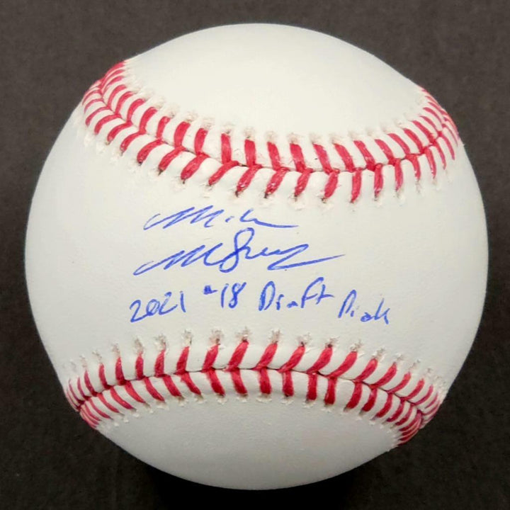 Michael McGreevy signed "2021 #18 Draft Pick" Baseball Cardinals ~ BAS Witness