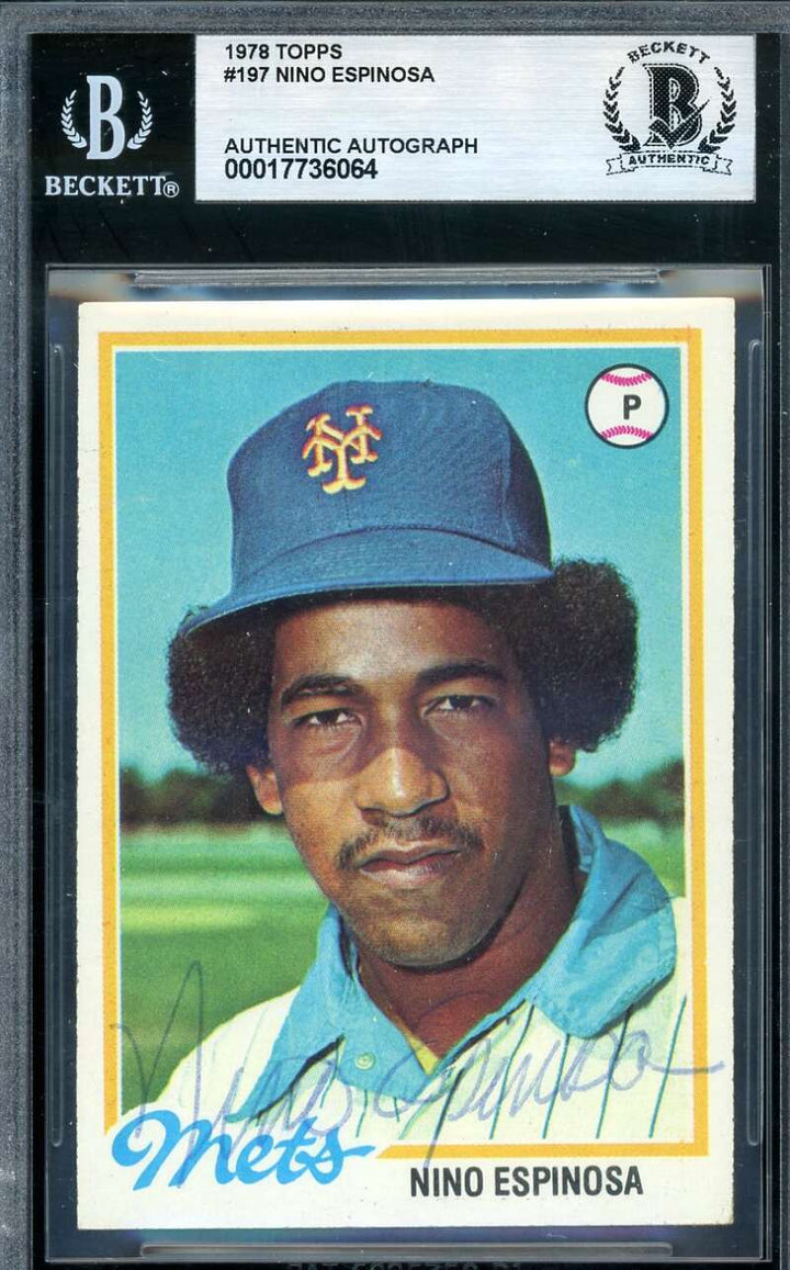 Nino Espinosa Beckett BAS Vintage Signed 1978 Topps Autograph