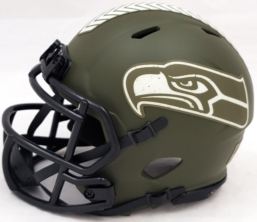 Steve Largent Jim Zorn Auto Seahawks Camo Speed Mini Helmet Salute To Service