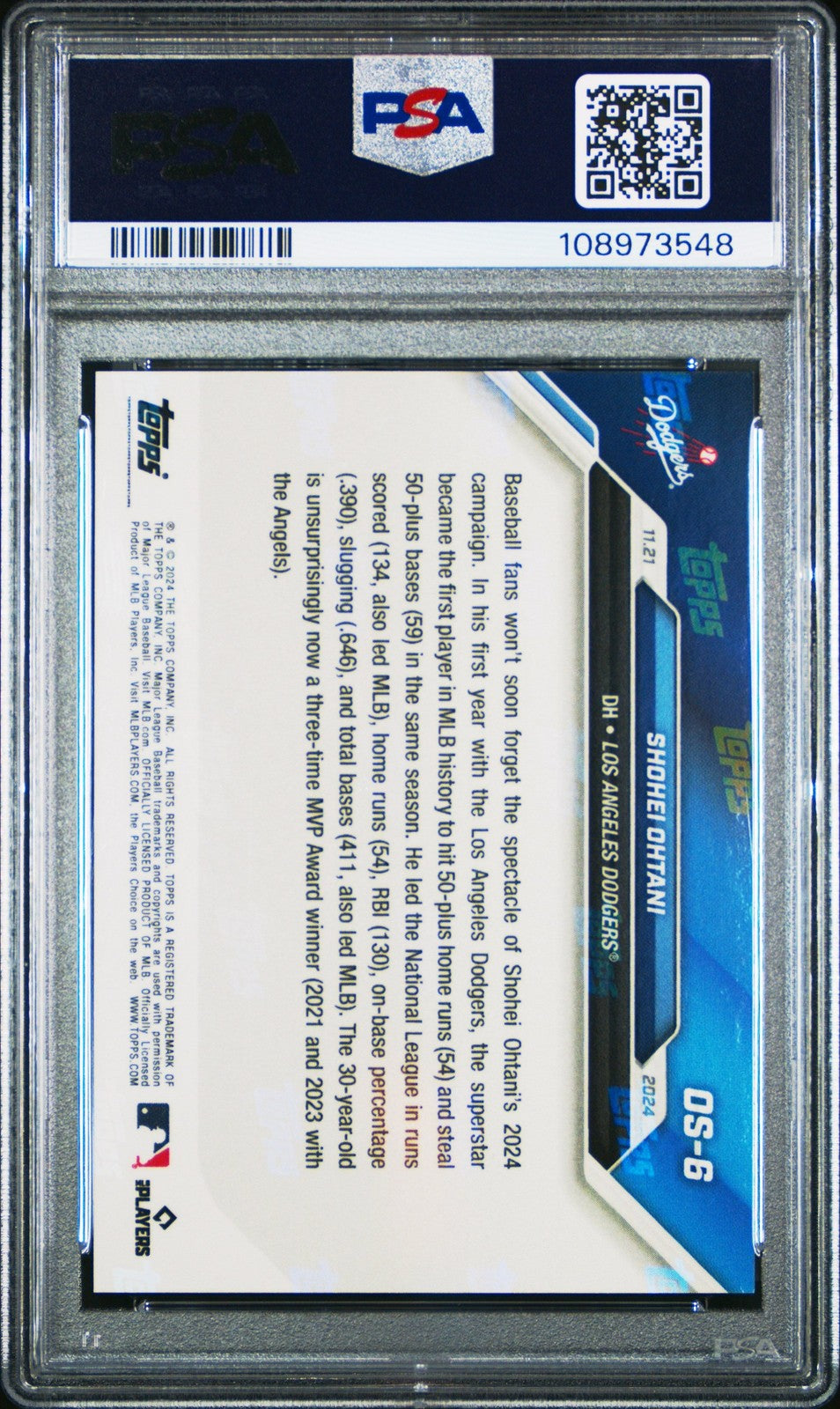 Graded 2024 Topps Now Shohei Ohtani #OS6 Offseason Card PSA 10 Gem Mint