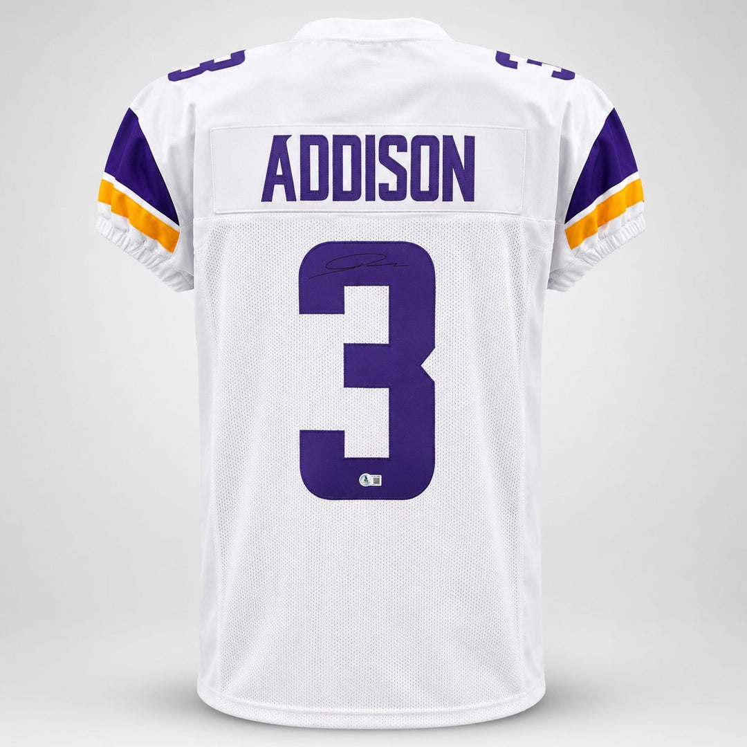 Minnesota Vikings Jordan Addison Signed White Jersey Beckett BAS QR