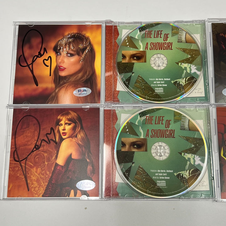 Taylor Swift Signed CD Cover Bundle PSA/DNA The Life of a Showgirl