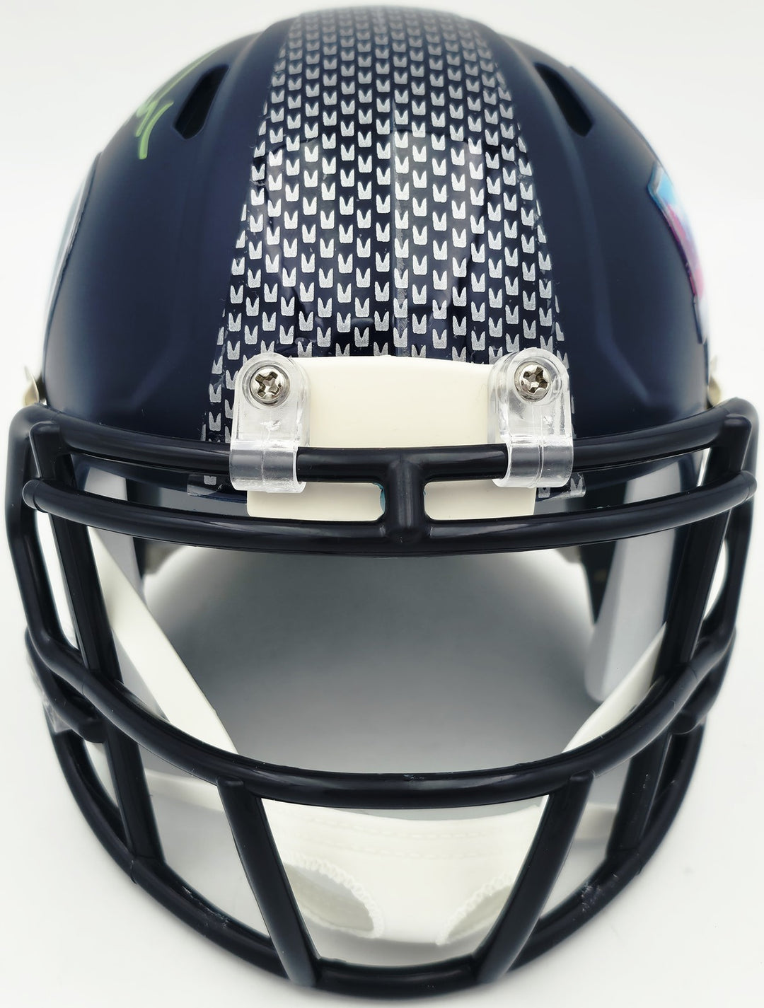 Zach Charbonnet Signed Seahawks Blue SB LX Champions Logo Speed Mini Helmet MCS