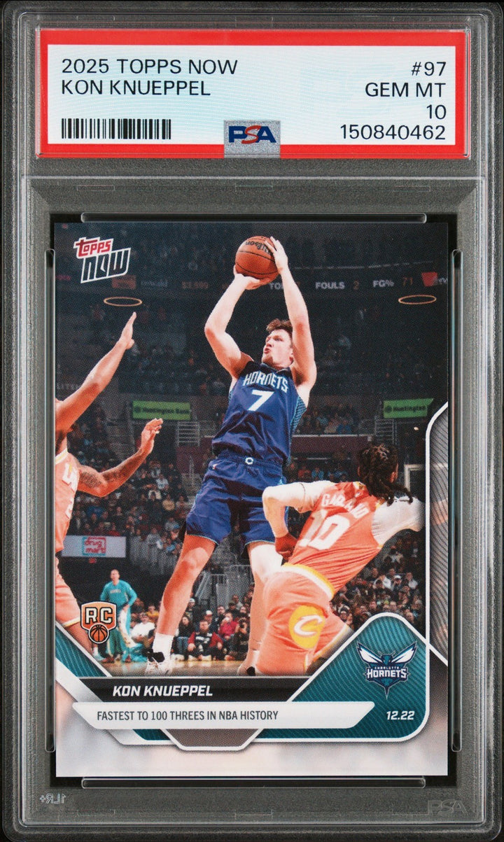 Graded 2025 Topps Now Kon Knueppel #97 Rookie RC Basketball Card PSA 10