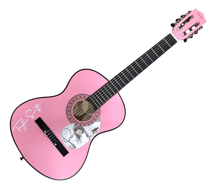 Taylor Swift Signed 38" Totured Poets Department Pink Acoustic Guitar PSA Holo
