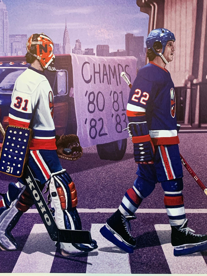NY Islanders Nassau Coliseum Stanley Cup Litho Photo Framed Mike Bossy Trottier