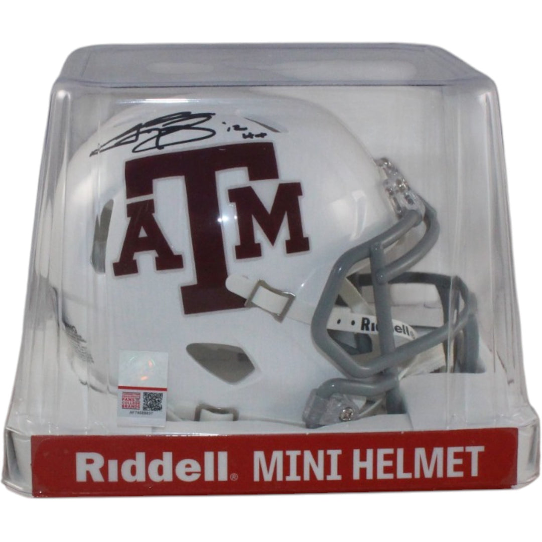Johnny Manziel Autographed/Signed Texas A&M Mini Helmet Beckett Witness 58244