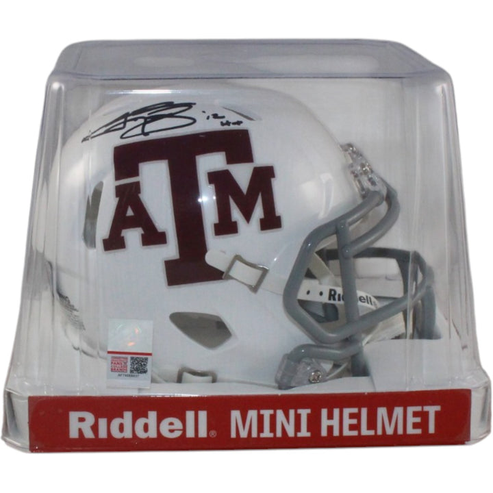 Johnny Manziel Autographed/Signed Texas A&M Mini Helmet Beckett Witness 58244