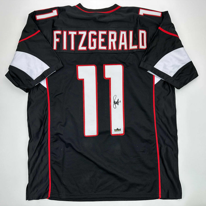 Facsimile Autographed Larry Fitzgerald Arizona Black Reprint Jersey Size Mens XL