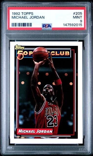 Graded 1992 Topps Michael Jordan #205 Basketball Card PSA 9 Mint